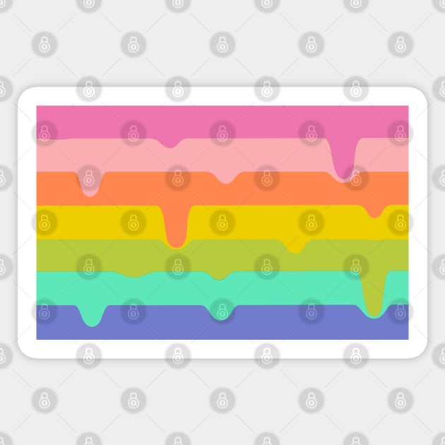 dripping/melting pastel rainbow Sticker by acatalepsys 